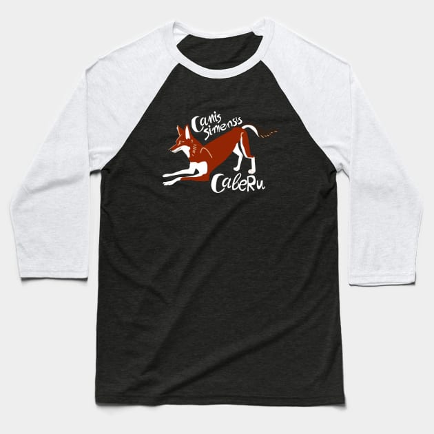 Caberu the Ethiopian Wolf #3 Baseball T-Shirt by belettelepink